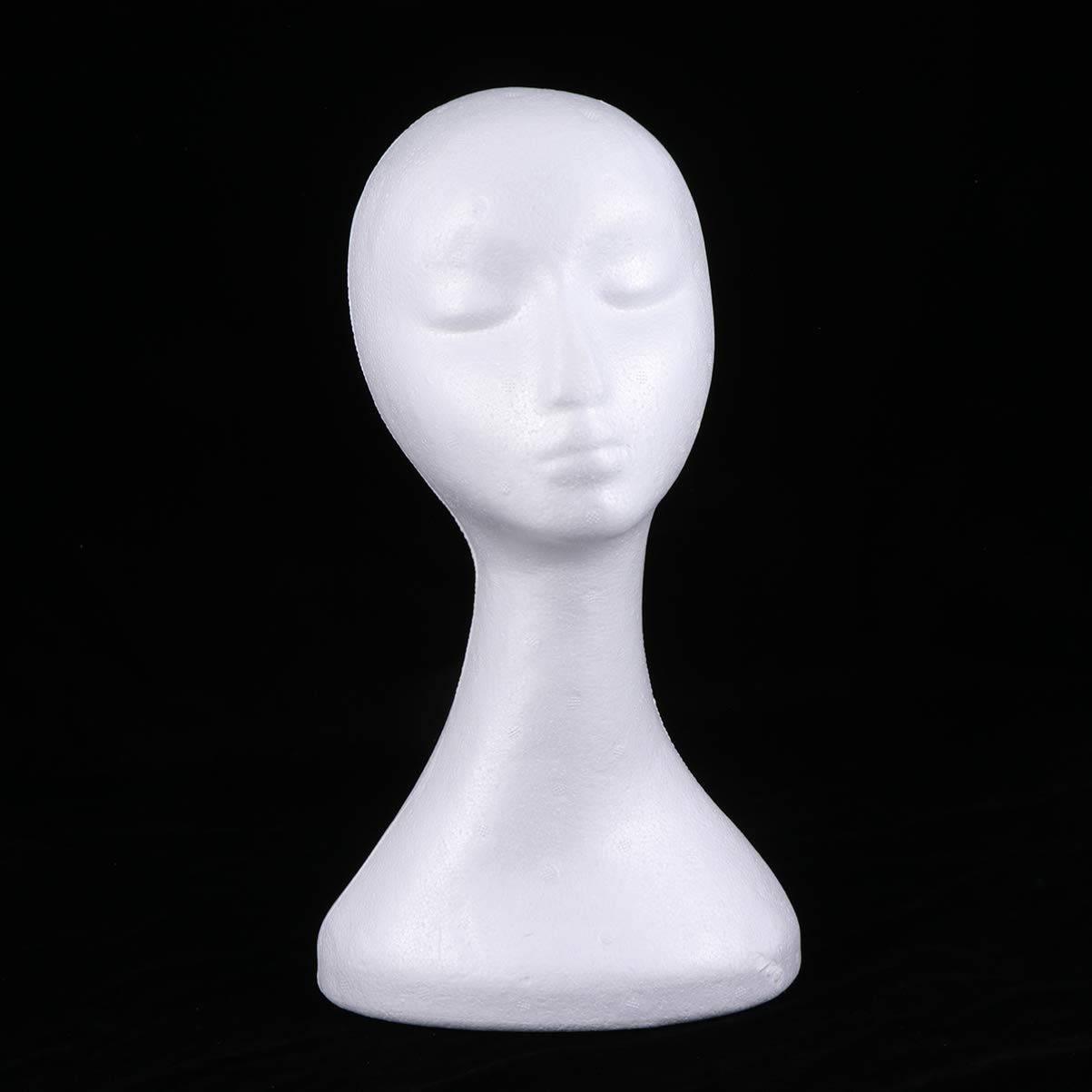 Styropor-Kopf Für Perücken & Hüte - Weiblicher Dummy-Kopf, Weiß, 20 Cm Hoch, Kopfumfang 52 Cm