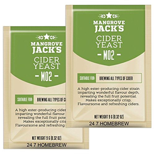 2x Mangrove Jacks Yeast Cider M02 Craft Series Yeast 9g treats 23L