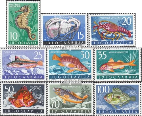 Sellos de Yugoslavia 1956 Prophila 795-803 nuevos MNH animales acuáticos