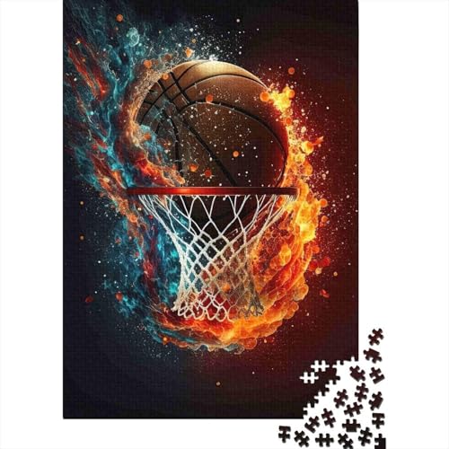 Aro de Baloncesto Arte Creativo Puzzle de 1000 Piezas Papel para Adultos Estilo Llama Juego de Puzzle 1000 Piezas Familia Relajación Decoración Regalo 70x50cm/1000pcs