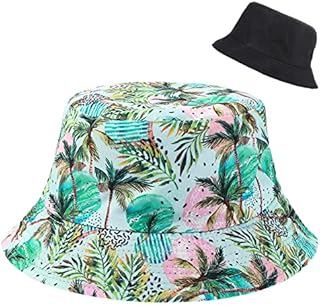 Yolev Unisex Bucket Hat Summer Beach Sun Hat Packable Outdoor Fisherman Cap Travel Beach Cap for Women and Men (Coconut Tree)