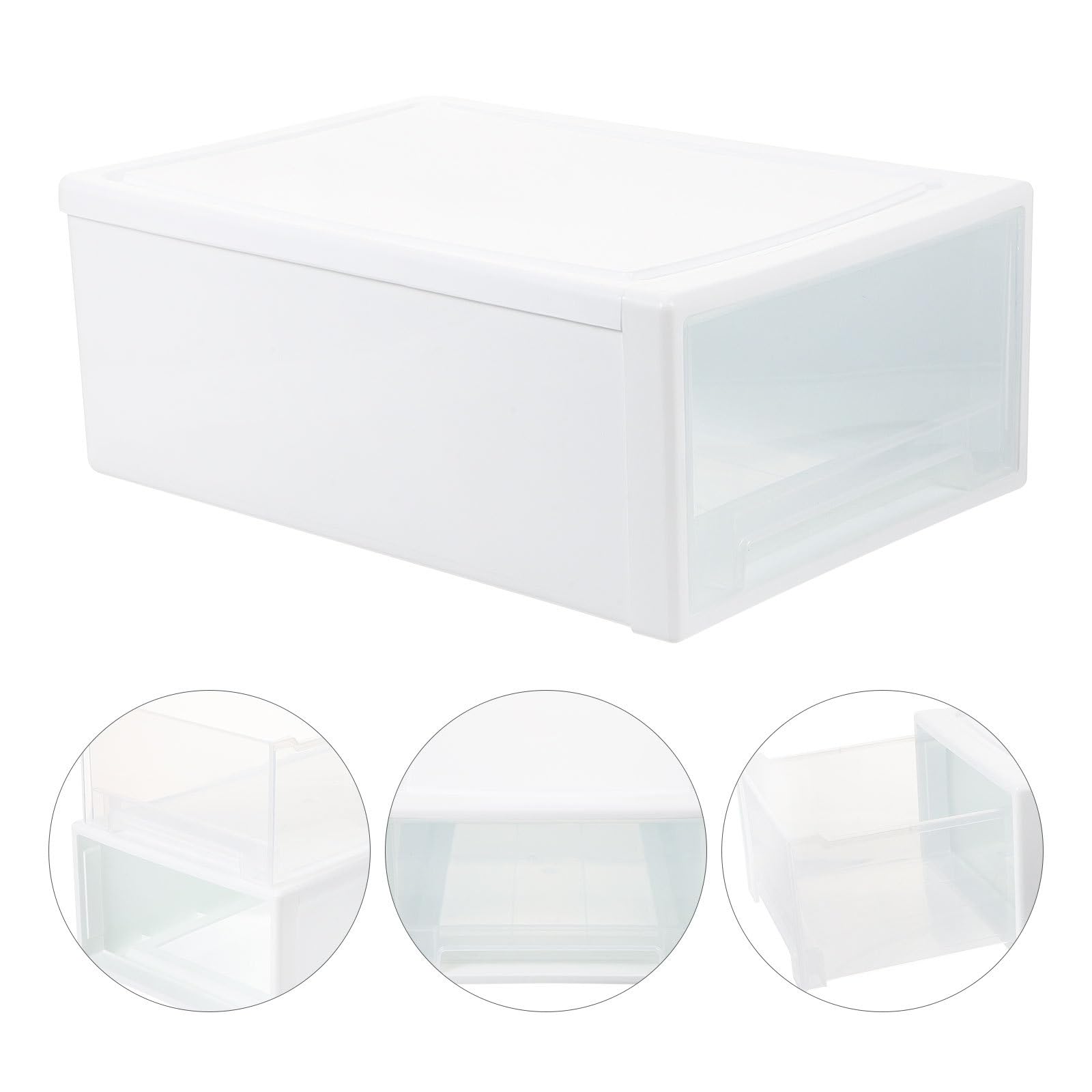Große Kunststoff Aufbewahrungsbox mit Schublade 13L Weiß Unterwäsche und Kleinteile Organizer für Schlafzimmer und Reisen