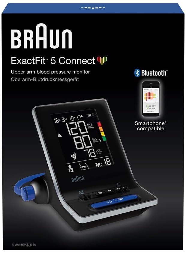 Intelligentes Braun ExactFit 5 Connect Oberarm-Blutdruckmessgerät | Braun Healthy Heart App |...