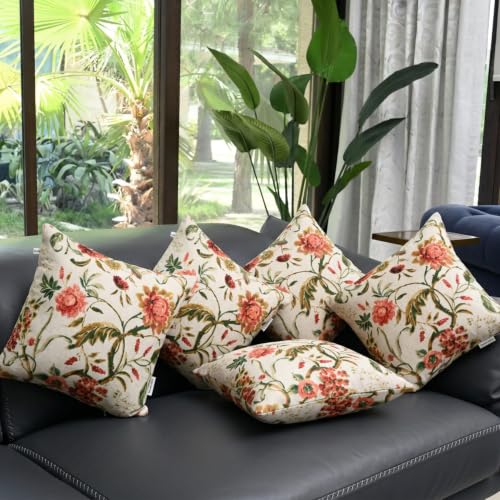 Image of Clasiko Cotton Cushion Covers 16x16 - Set of 5 Blossom Haven | Reversible | Decorative Cushion Covers, , Soft Cotton, Hidden Zip, Sofa & Bedroom Decor