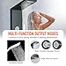 Fuz LED Shower Panel Tower System with Rainfall Waterfall Shower, Black Shower Tower with Jets and Rainfall and Handheld, 5 in 1 Stainless Steel Shower Column High Pressure with Tub Spout