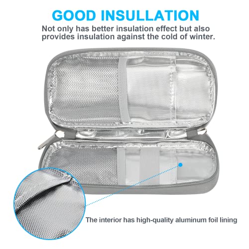 YOUSHARES Insulin Kühltasche mit 2 Kühlakku TSA - Diabetiker Tasche für Medikamenten Etui Halten Sie die Vorräte Sicher und Kalt, Diabetes Zubehör Pen Kühlbox für Unterwegs (Treibsand Blau)
