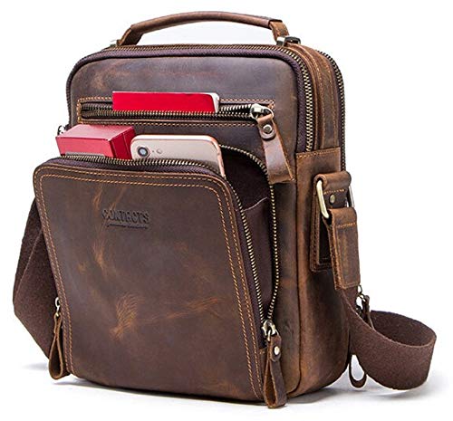 CONTACTS Genuine Leather Messenger Bag | Crossbody Bag | Sling Bag for Men and Women