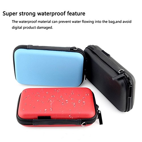 Image of BAIGIO Universal Electronics Cable Packing Organiser Accessories Pouch Case USB Drive Shuttle Carry Case Memory Card Case(Red)
