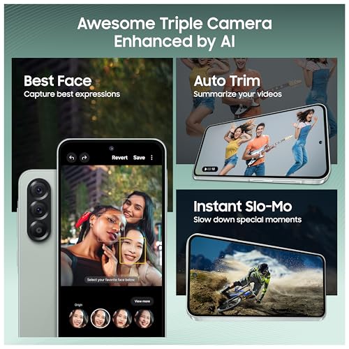 Image of Samsung Galaxy A56 5G (Awesome Olive, 8GB, 128GB) | Awesome Intelligence: Circle to Search, Intelligent Editing | Samsung Care Services Damage Protection Plan for 1 Year