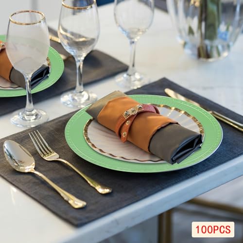 Set de 100 platos cargadores redondos de plástico 13 in miniatura 5