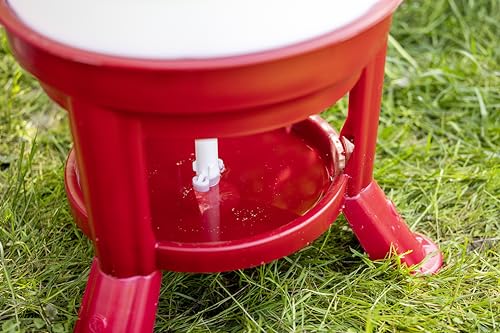 Kerbl Geflügeltränke (Tränke / automatische Wasserversorgung für Geflügel, Höhe 70 cm, 30 Liter, Kunststoff rot/weiß) 70233
