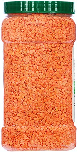 Image of Rani Organic Masoor Dal (Red Split Lentils) 64oz (4lbs) 1.81kg Bulk PET Jar ~ All Natural | Vegan | Gluten Friendly | NON-GMO | Indian Origin | USDA Certified Organic