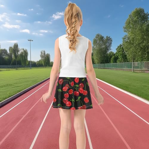 visesunny Girls Flowy Pleated Skirt Cherry Tennis Golf Fashion Short Skorts for Casual Dance Outfit3