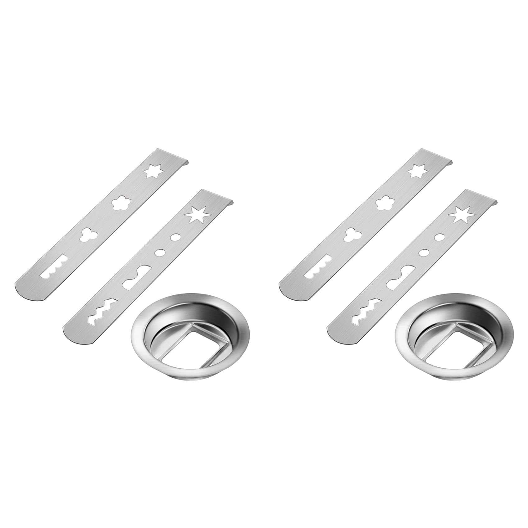 Hndhbfgrt 2X Biscuit Attachments, 8 Shapes Biscuit Attachment Stainless Steel for Meat Mincer with Connection Ring Pastry