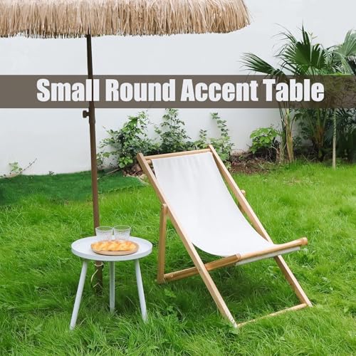 Table d'appoint ronde blanche pour salon et chambre - 7