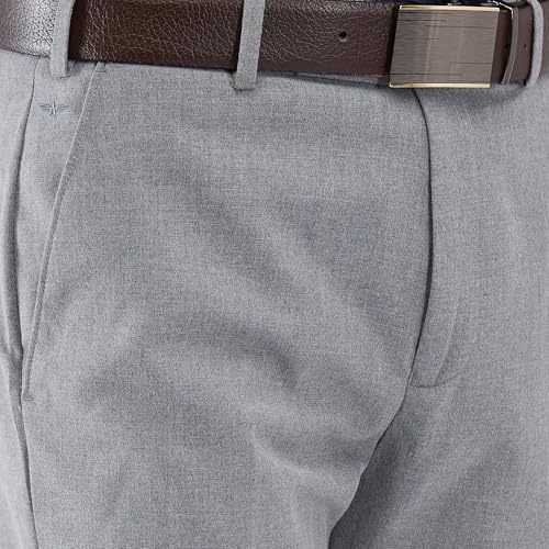 Image of Park Avenue Men's Regular Fit Mid Rise Solid Pattern Poly Viscose Blend Flat Front Formal Trouser