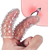 Vista 1 de 2 piezas de accesorios para vibrador de dedo para adultos, funda para dedo, vagina, clítoris, pezón, estimulador de punto G, juguetes sexuales