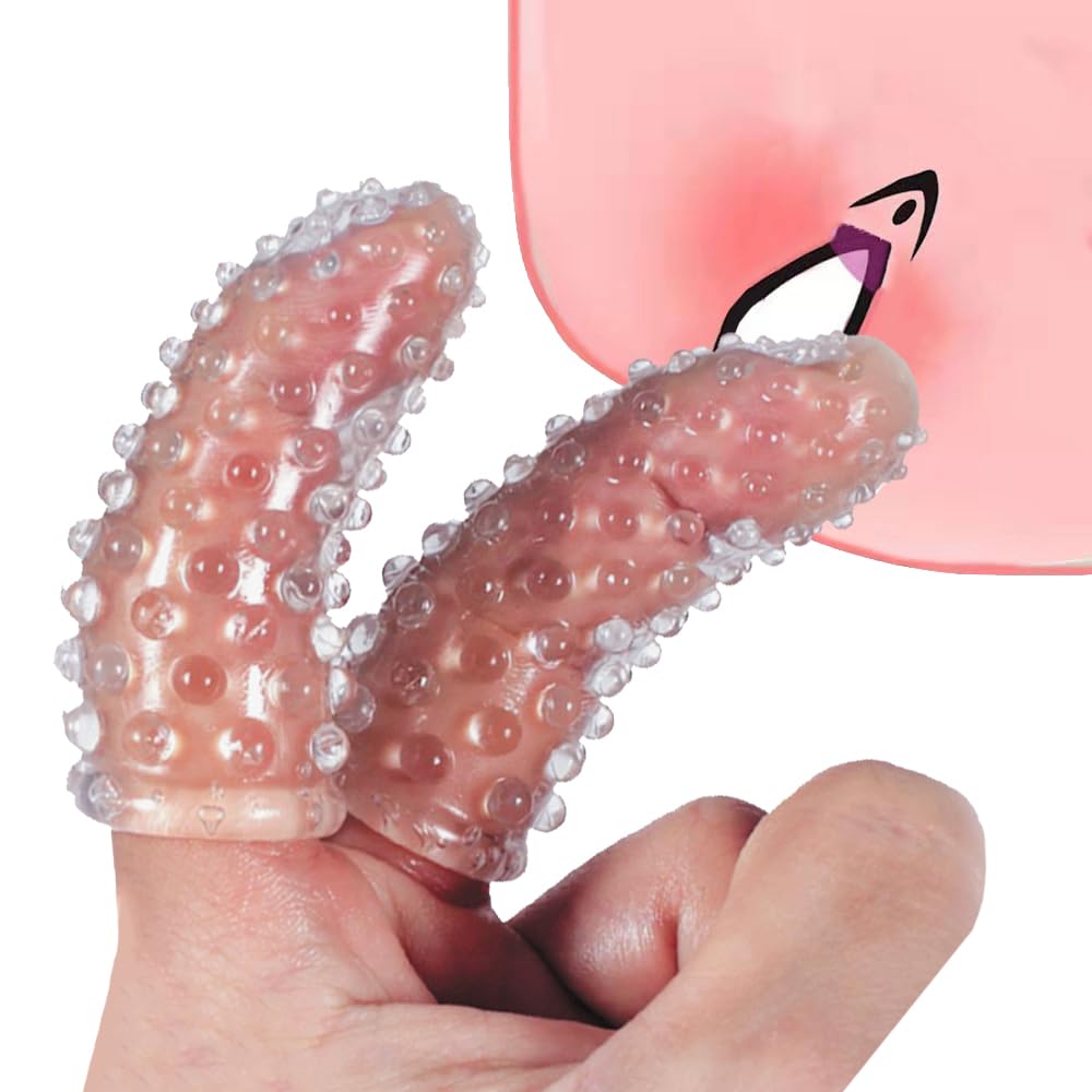 2Pcs Adult Finger Vibrator Accessories, Finger Sleeve Vagina Clitoral Nipple G-Spot Stimulator Anal Sex Toys for Adult Women Men Couples