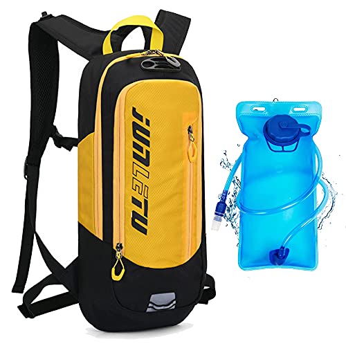 CLAPE Hydration Backpack with 2L Water Bladder, Small Mountain Bike Backpack Nylon Water Pack Lightweight Bicycle Daypack for Running, Hiking, Cycling, Camping