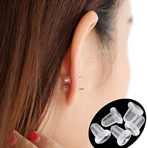 Earring Backs For Studs, 500Pcs Clear Bullet Clutch Stoppers, Ear Safety Back Pads For Fish Hook Earring Studs Hoops, Hypoallergenic #TOP6