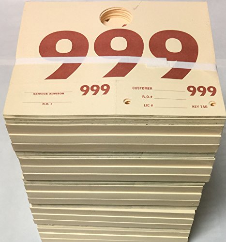 RL-78 Auto Service Dispatch Numbers Mirror Tags 3-Digit (Buff) 1000/box (V9) - Thumbnail 4