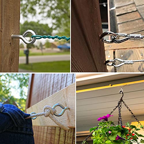 Tiptop Home 3.2INCHSCREWEYES-210821001-SL Aysum 20Pcs 3.2 Inch Screw Eyes Heavy Duty Stainless Steel Screw In Eye Hooks thumb #5