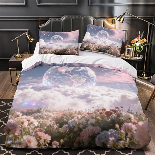 Parure de couette microfibre Nuage Romantique contre les nuits fraîches