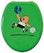 Produktbild WC-Sitz Dekor Comic Fußball grün | Toilettensitz | WC-Brille aus Holz | Metall-Scharnier