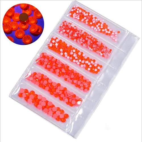 Bellecrey 20200808005 Pink Rhinestones For Nails Fluorescent Rhinestones Luminous Non Hotfix Neon Rhinestone Noctilucent Electric Nail Art Decorations 1000Pcs Mix Ss4-Ss16 thumb #1