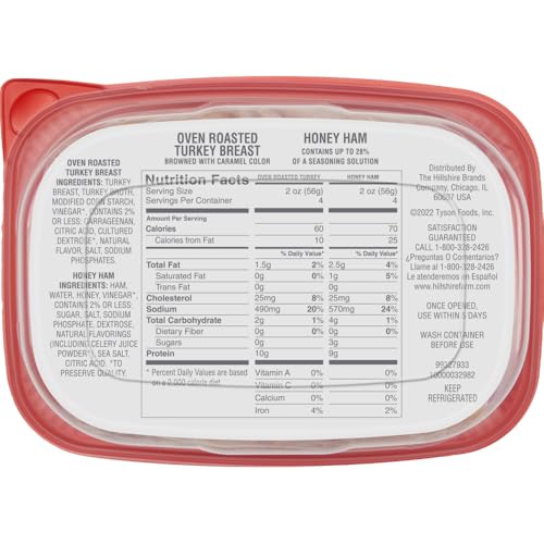 Hillshire Farm Ultra Thin Sliced Deli Meat, Oven Roasted Turkey Breast and Honey Ham, 16 oz - Image 3