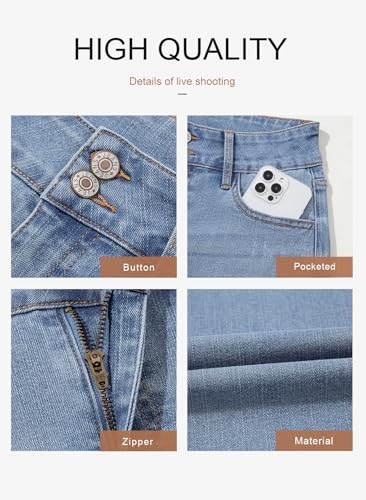 Dokotoo Womens Summer Jeans High Waisted Wide Leg Baggy Jeans for Women Stretch Denim Pants - Image 7