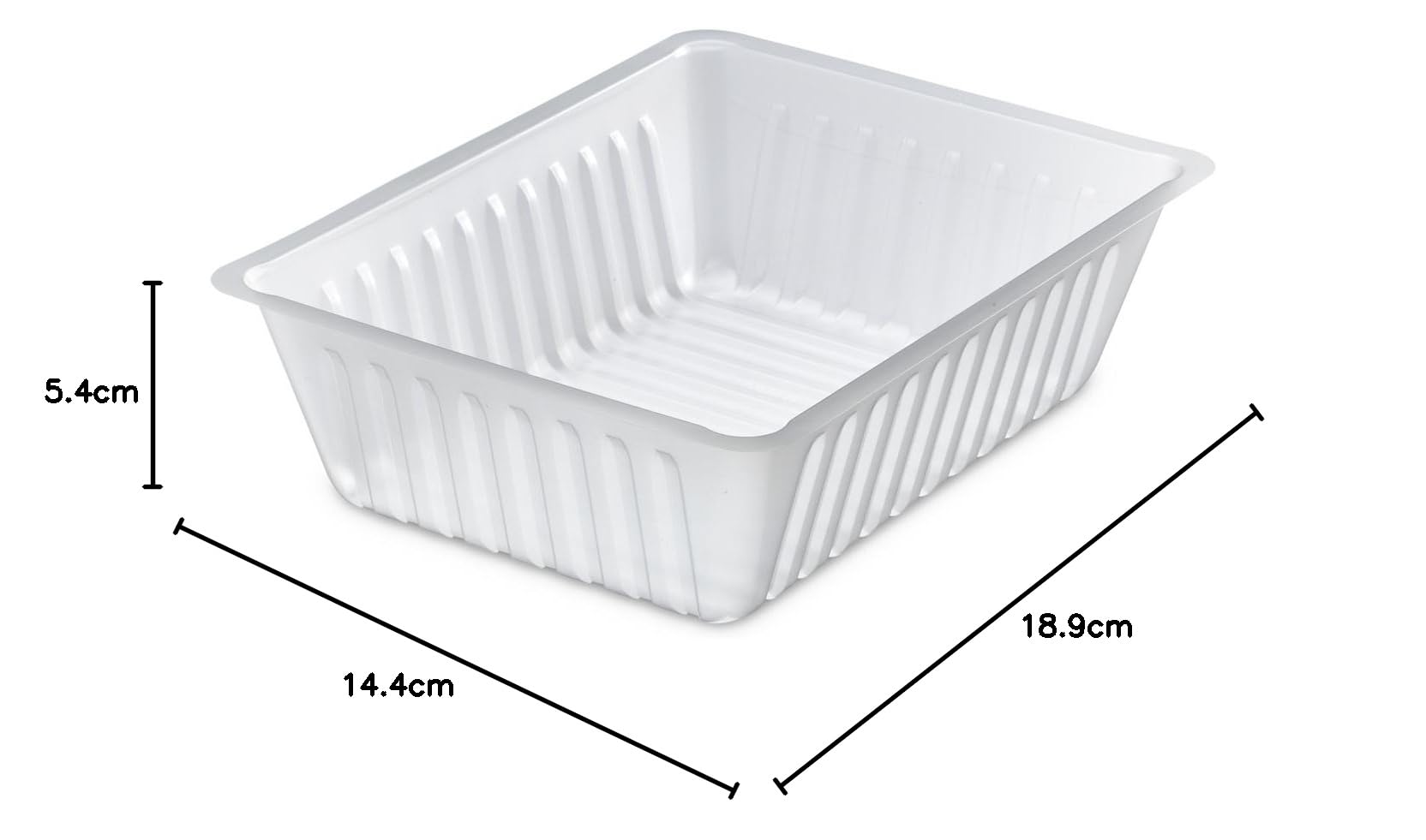 GUILLIN - CAISSIPACK BT1000 CARTON DE 1000 Barquette Charcutiere 1000cc, Plastique, Transparent, 18,9 x 14,4 x 5,4 cm