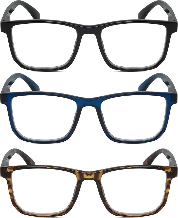 Calabria R861 Rectangular Reading Glasses Men Women Designer Trendy Eyeglass Modern Fashion Readers w/Semi-Hard Zipper Case