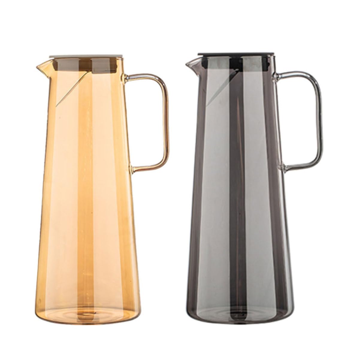 2 Pièces Pichet à Eau en Verre 1800ml, Grand Format Élégant