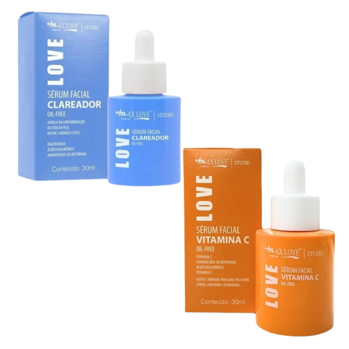 Kit Max Love Sérum Facial Vitamina C + Sérum Clareador | Amazon.com.br