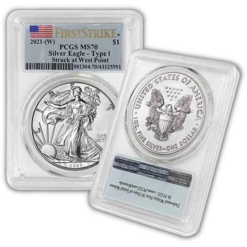 2021 (W) 1 oz Silver American Eagle Coin MS-70 (Type 1 –...