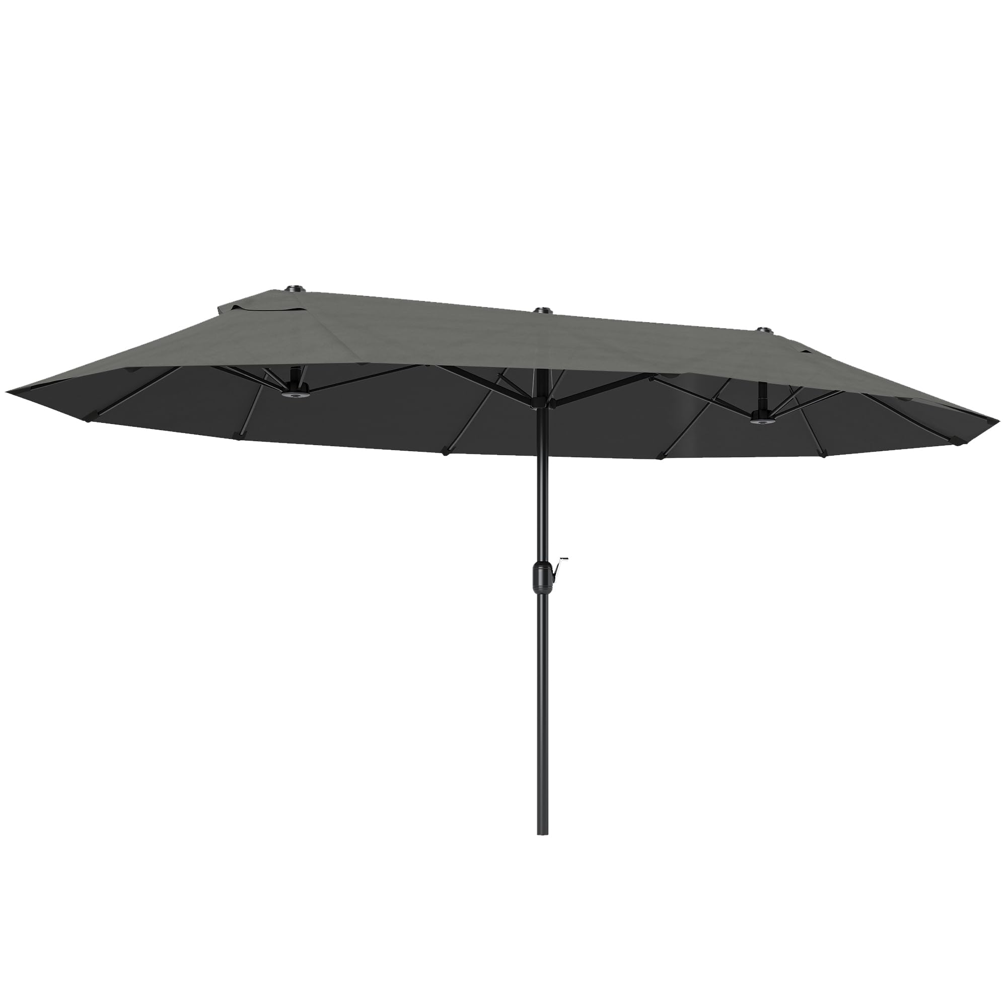 Outsunny Sombrilla Doble Anti UV para Jardín 4,55x2,65x2,38m Gris | Sombrilla Gigante, Con Manivela, para Terraza Exterior Patio Piscina