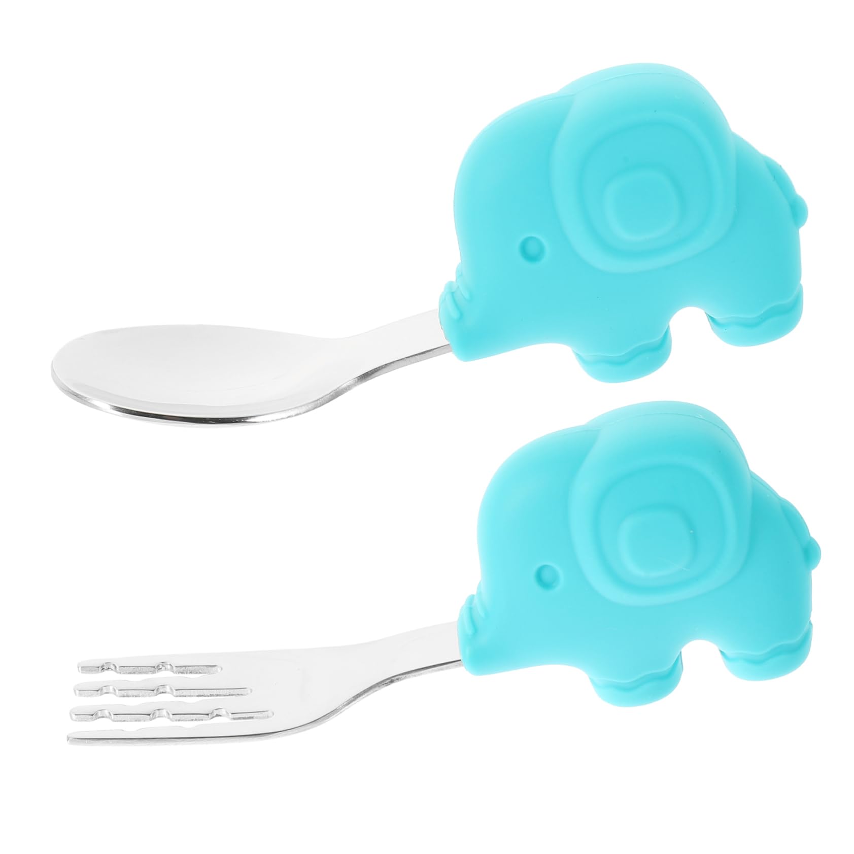 ifundom 1 Set Tableware Set Stainless Steel Fork Spoon Feeding Utensils for Years Easy to Carry Storage Case for Color Recognition Hand Eye Coordination Random Color