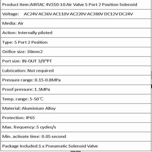 Électrovanne pneumatique 5/2 4V310-10 AC36V distributeur d'air 3/8 - 6