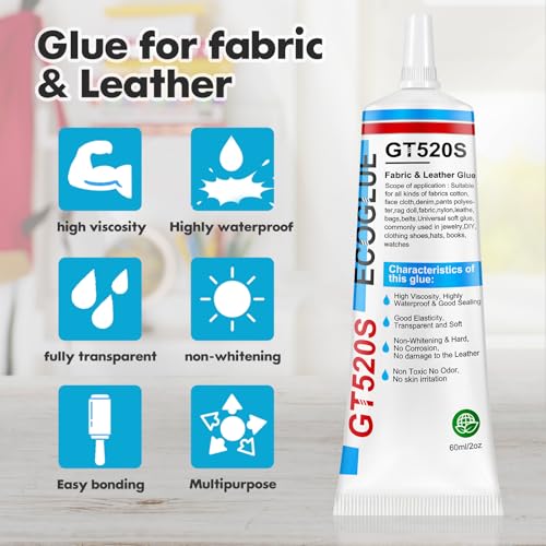 Pooliifeo GT-520S Fabric Glue, 60Ml Clear Fabric Glue Permanent Washable For Patches Drying Waterproof Fabric Adhesive Glue thumb #1