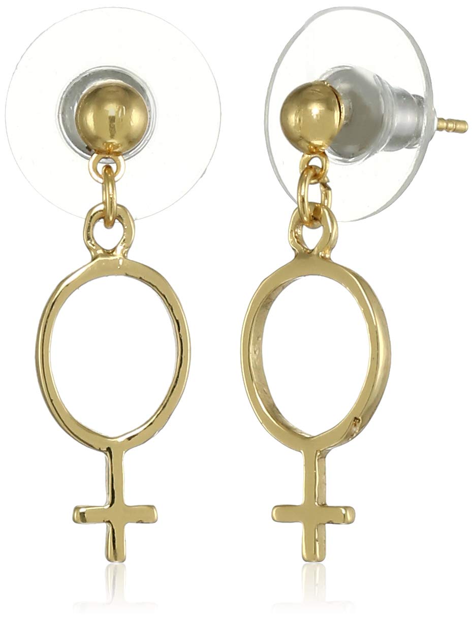 Estele 24 Kt Gold Plated Women symbol Drop Earrings (B08D7NQV3P) Amazon Price History, Amazon Price Tracker