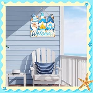 Summer Welcome Sign Wooden Ocean Beach Gnome Hanging Sign Sea Decorations Holiday Door Sign with Ropes Hanging Decor with Starfish for Summer Front Door Porch Farmhouse Outdoor Home Decor Summer Welcome Sign Wooden Ocean Beach Gnome Hanging Sign Sea Decorations Holiday Door Sign with Ropes Hanging Decor with Starfish for Summer Front Door Porch Farmhouse Outdoor Home Decor
