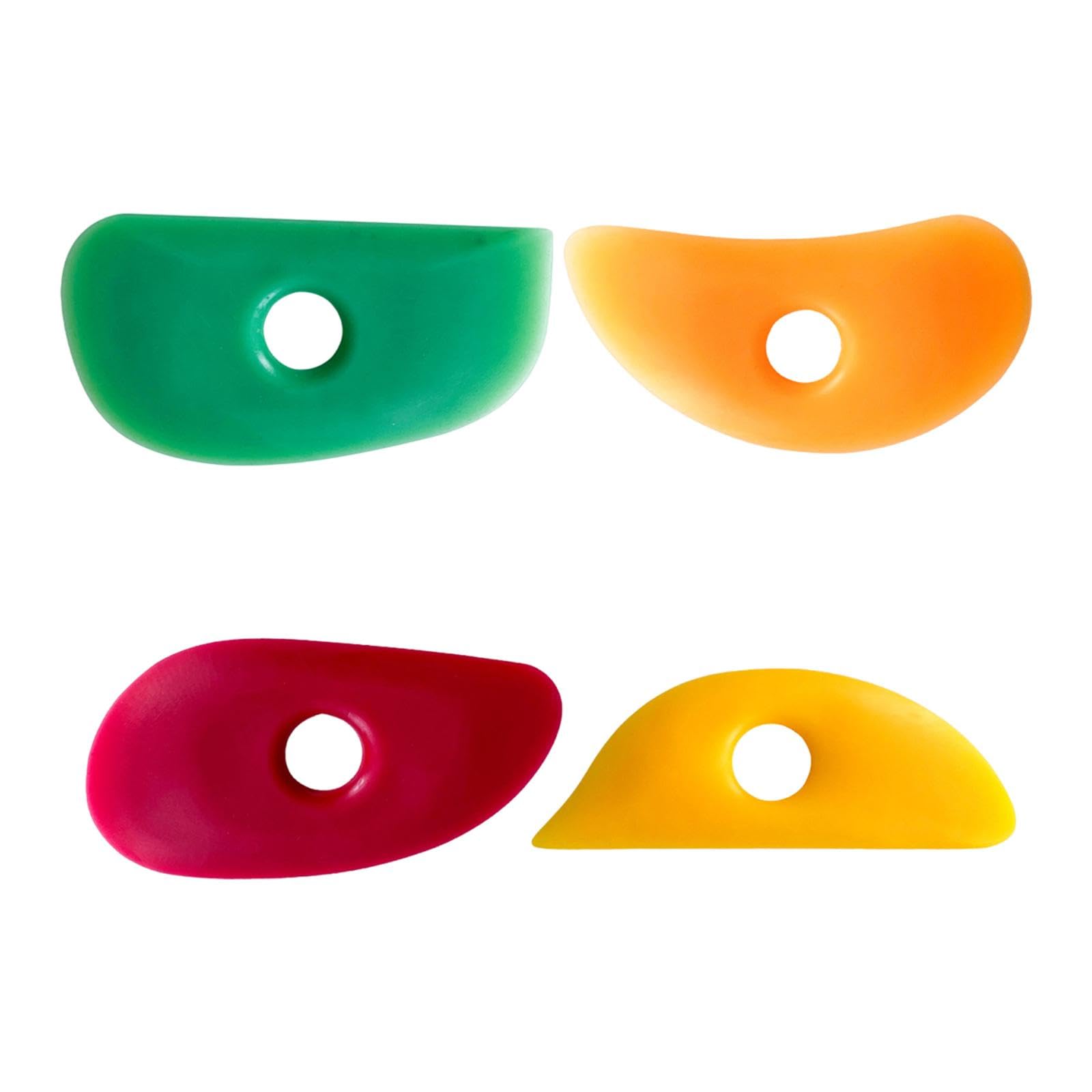 4 Pieces Pottery Clay Soft Rubber Rib Versatile 10x5cm Surface Scraping Tool-image-5