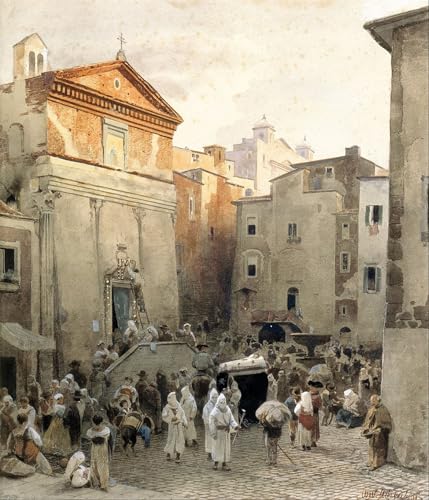 Tableau Toile Oswald Achenbach pour embellir un salon ou une salle à manger élégante