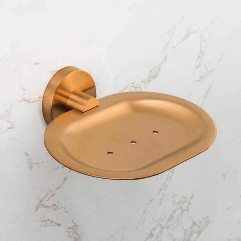 OAKITA Brushed Rose Gold Bathroom Accessories Toilet Brush Paper Holder Towel Rail Rack Bar Hooks Toothbrush Holder Stainless Steel,Double Hook