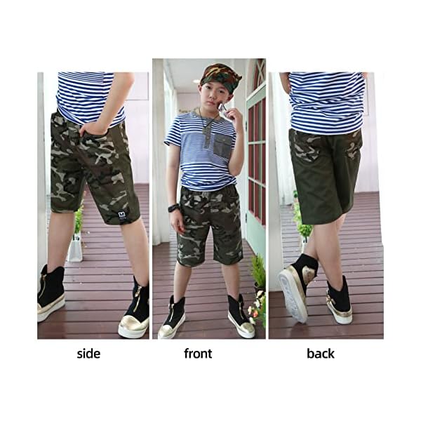 MEILONGER Boys Camo Shorts School Uniform Pants Size 8,10-12,14-16 (Camo, 10-12) - Image 5
