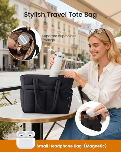 LOVEVOOK bolso tote acolchado para mujer con cierre miniatura 5
