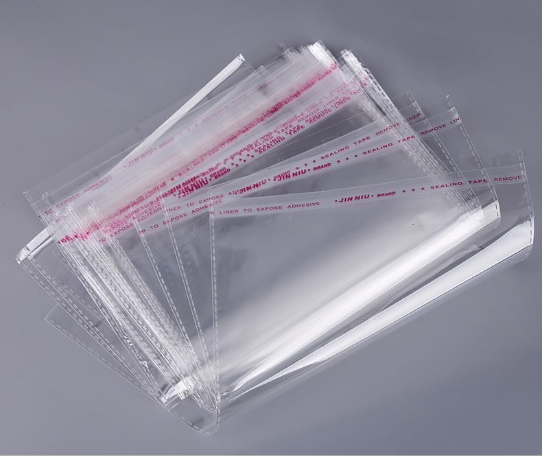 12×18 Inch (Pack of 100 Pcs) Clear Transparent Self Adhesive Polythene BOPP Plastic Polybags Peel&Seal For Packing Garments Saree Shirts Card Jewellery Cosmetic Etc Storage Pouches Resealable-image-23