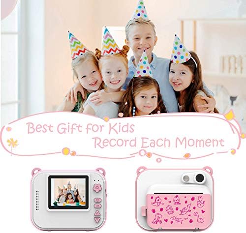 Ukuu Kids Camera Instand Print, Digital Camera for Kids with Zero Ink Print Paper and 32G TF Card, 2.4 Inch Colour Screen for Girls Boys Christmas Birthday Gifts