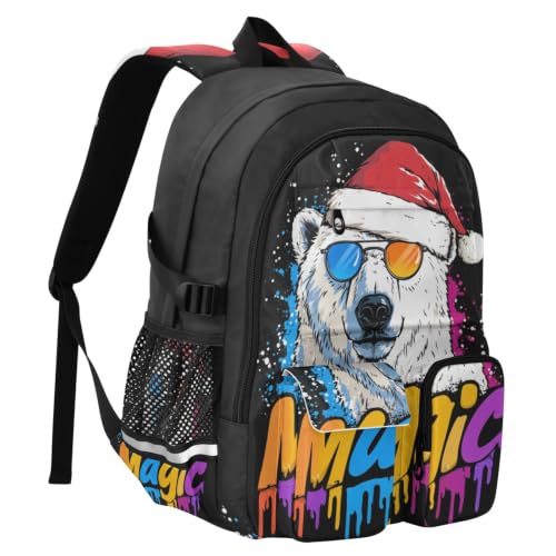 Mochila de computadora ligera de 17.5 pulgadas con compartimentos Drip Magic Bear 2